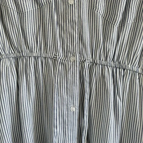 Japna Blue White Stripe Button Down Dress Size M NWT - Picture 3 of 4